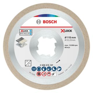 Disc diamantat ceramica/marmura Bosch Ceramic, X-Lock, 115x22.23x1.6mm