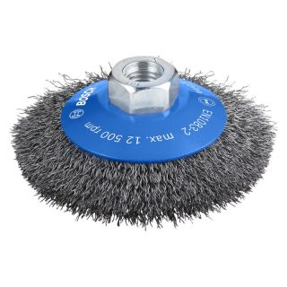 Perie conica Bosch PRO Metal, fir ondulat otel 0.3mm, M14, 100mm