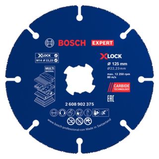 Disc taiere lemn/plastic din carbura Bosch EXPERT Multi Material, X-Lock, 125x22.23mm, 10 bucati