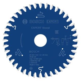 Panza fierastrau circular Bosch EXPERT Wood, 190x20x2.6/1.6mm, 56 dinti