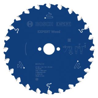 Panza fierastrau circular Bosch EXPERT Wood, 160x20x2.6/1.6mm, 24 dinti