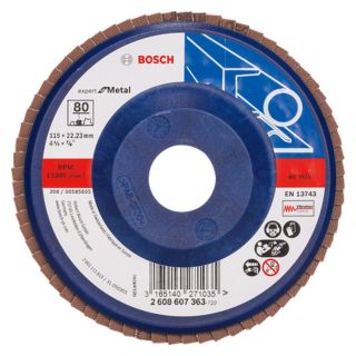 Disc lamelar slefuire otel Bosch X551 Expert for Metal, plastic, 115x22.23mm, G80