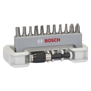 Set biti dubli Bosch Extra Hard, PZ/TX/SL/HEX, 25mm, 11 bucati + suport biti