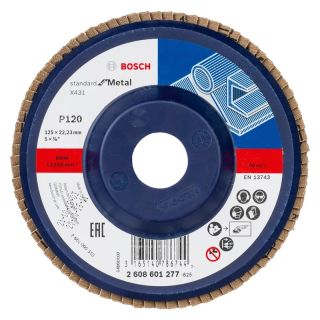 Disc lamelar slefuire otel Bosch X431, 125x22.23mm, G120