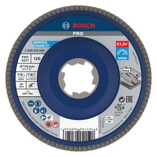 Disc lamelar slefuire otel/inox Bosch PRO X571, X-Lock, 115x22.23mm, G120