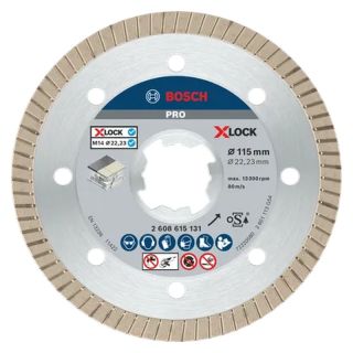 Disc diamantat ceramica/marmura Bosch PRO Ceramic, X-Lock, 115x22.23x1.4mm