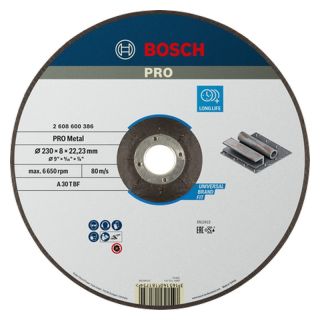 Disc polizare otel Bosch PRO Metal oSa, cu degajare, 230x22.23x8mm