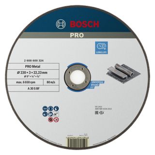Disc taiere otel Bosch PRO Metal oSa, cu degajare, 230x22.23x2.5mm