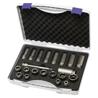 Set de chei tubulare hexagonale 1/2", lungi 21 piese ASW