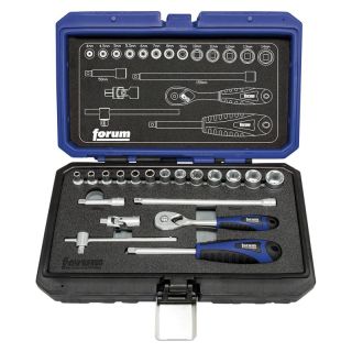 Trusa chei tubulare 1/4", set 19 buc, 6 canturi, Forum