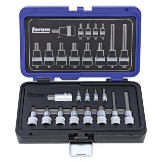 Cap bit 1/2" + 1/4", pentru surub interior cu 6 canturi, set 13 buc, Forum