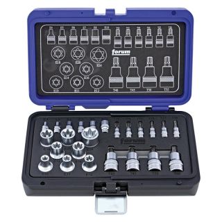 Cap bit 1/2" + 1/4", pentru TORX interior, set 24 bu c TORX, Forum