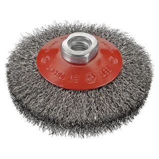 Perie conica Forum, fir ondulat otel 0.3mm, M14, 100mm