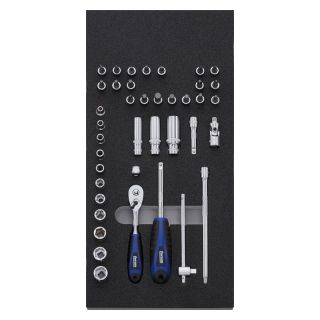 Modul 1/3, chei tubulare, set 40 buc, antrenare 1/ 4", Forum