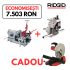 Pachet combo Ridgid - Masina de filetat 300 Compact, 1/8-2" + Dispozitiv de canelat 975 + Fierastrau circular stationar 590L