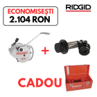 Pachet combo Ridgid - Dispozitiv de canelat 915 + Set de role de antrenare si canelare pentru 8"-12" + Cutie depozitare pentru 915